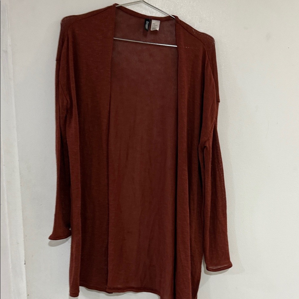 Rust Open Front Cardigan